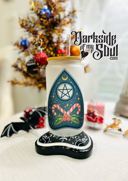 Ouija Planchette | 16oz. Frosted Glass Cup