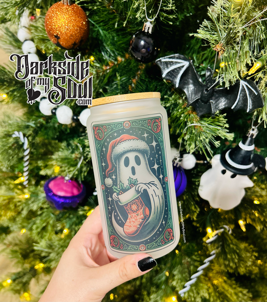 Christmas Ghost | 16oz. Frosted Glass Cup