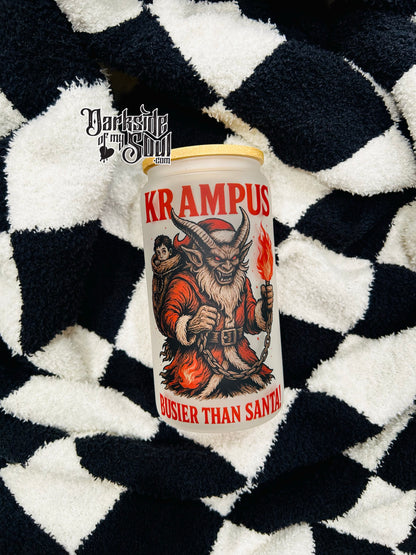 Krampus Busier Than Santa | 16oz. Frosted Glass Cup