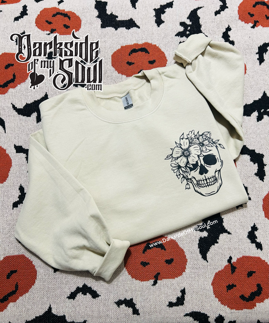 Flower Skull Pocket Sweater