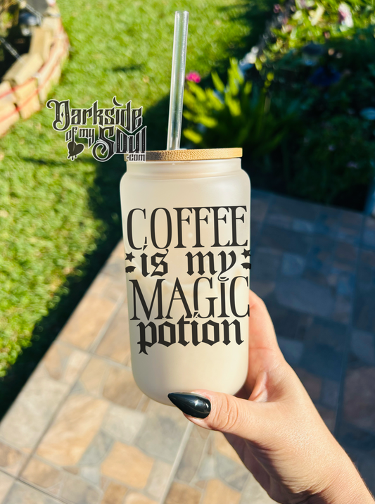 Coffee Is My Magic Potion | 16oz. Frosted Glass Cup
