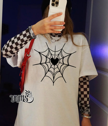 Black Spider Web Heart