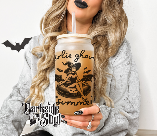 Girlie Ghoul Summer | 16oz. Frosted Glass Cup