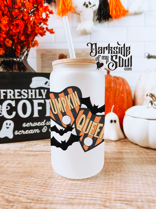 Pumpkin Queen | 16oz. Frosted Glass Cup