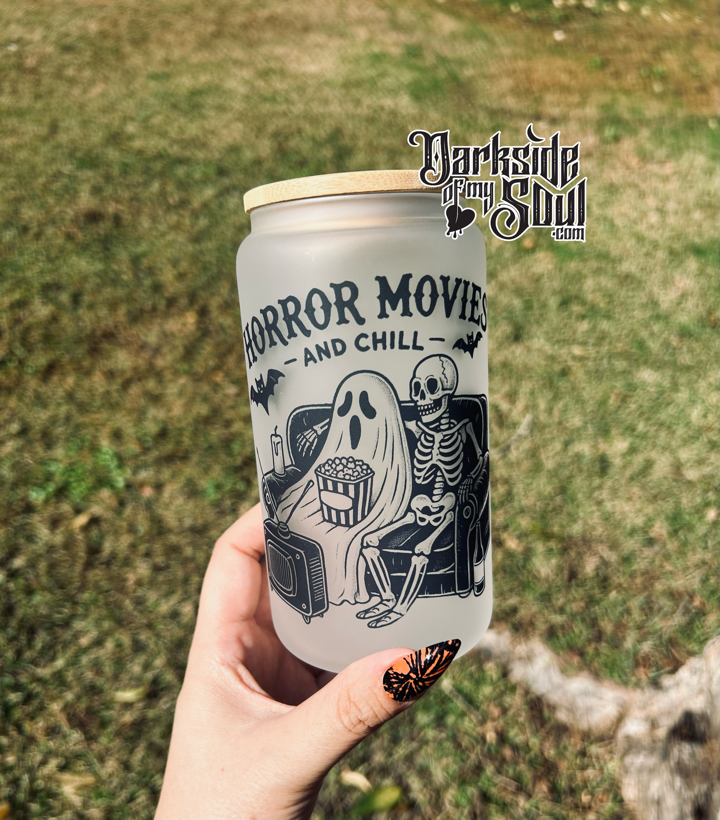 Horror Movies And Chill | 16oz. Frosted Glass Cup