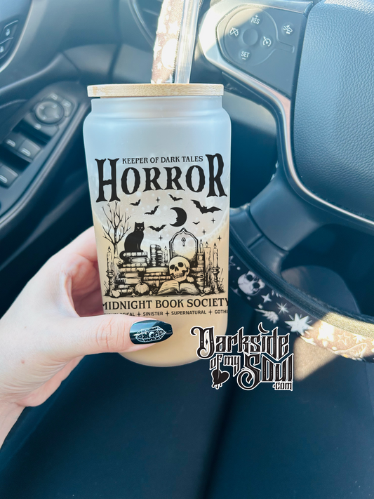 Keeper Of Dark Tales Horror | 16oz. Frosted Glass Cup