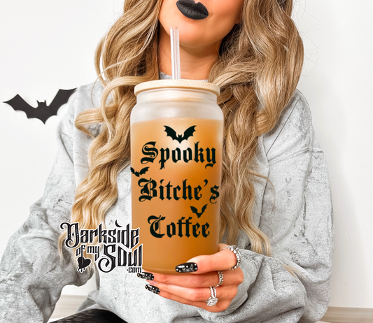 Spooky Bitches Coffee | 16oz. Frosted Glass Cup