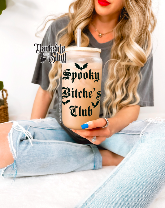 Spooky Bitches Club | 16oz. Frosted Glass Cup