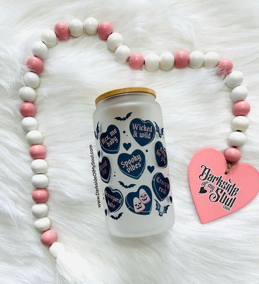 Spooky Valentine's | 16oz. Frosted Glass Cup