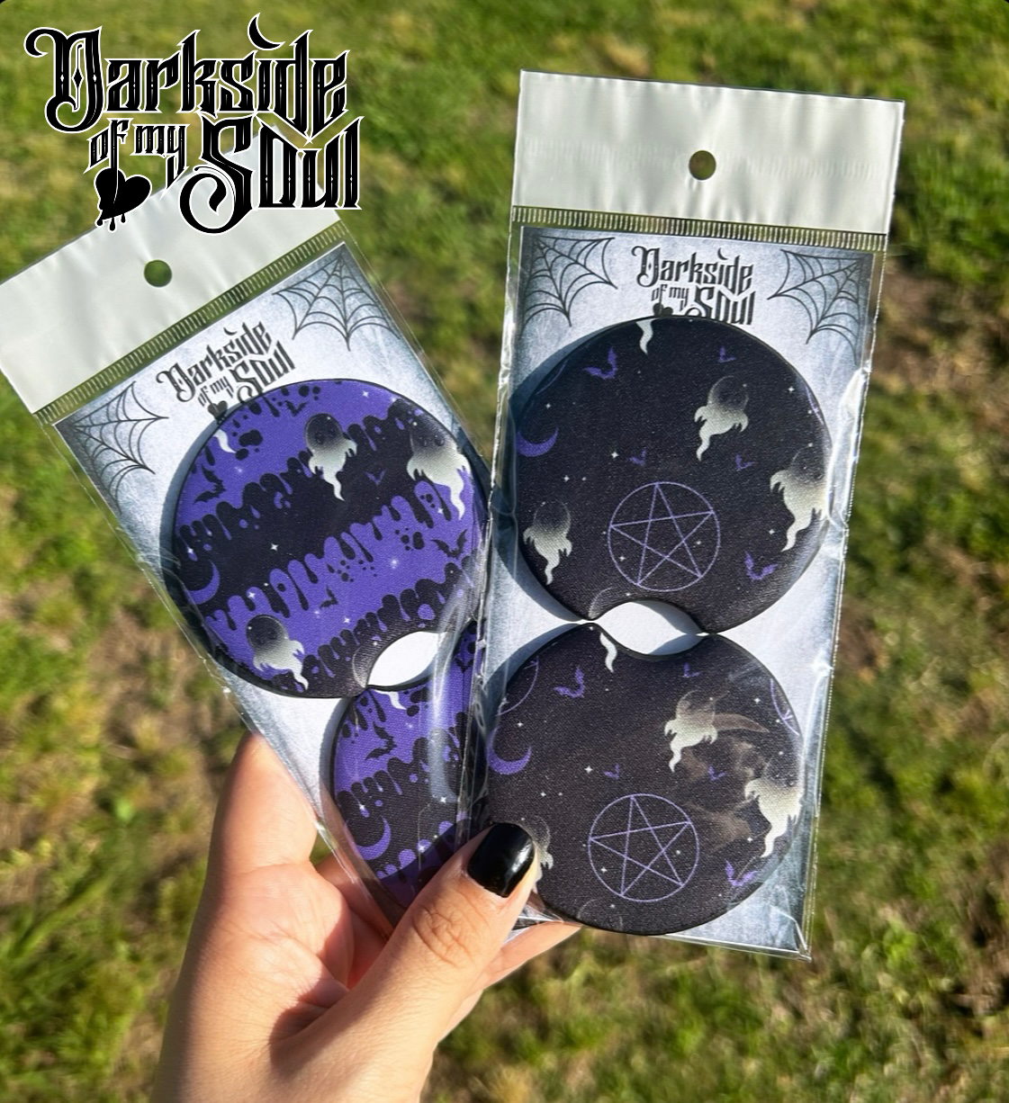 Witchy Ghost Car Coasters