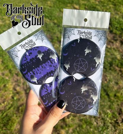 Witchy Ghost Car Coasters