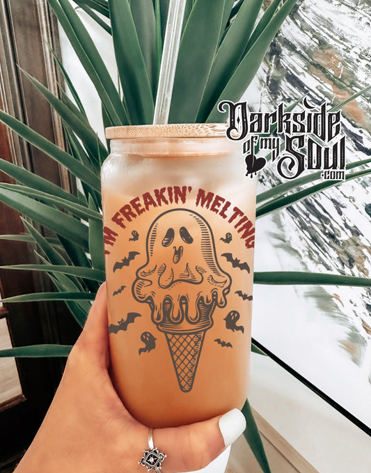 I'm Freakin Melting | 16oz. Frosted Glass Cup