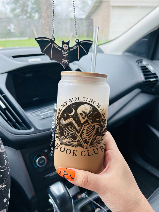 My Girl Gang Is A Book Club | 16oz. Frosted Glass Cup