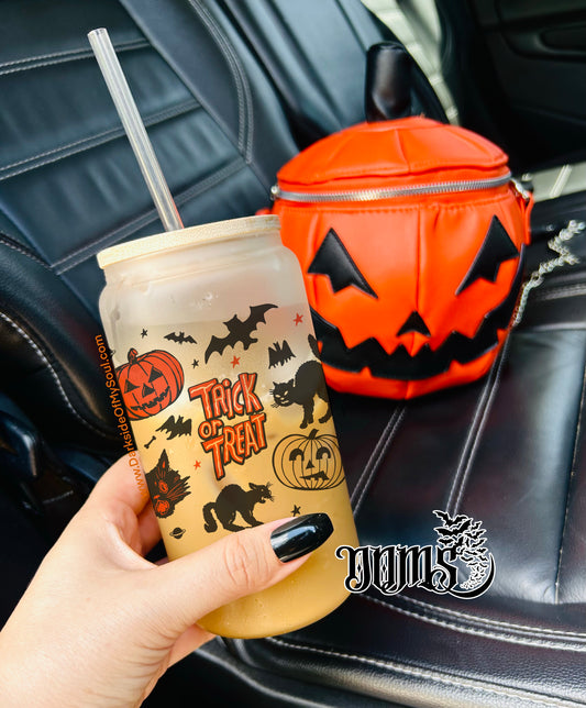 Trick Or Treat | 16oz. Frosted Glass Cup