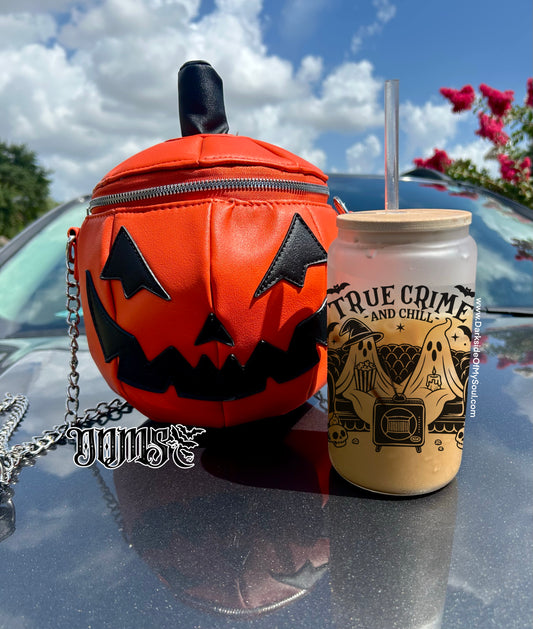 True Crime And Chill | 16oz. Frosted Glass Cup