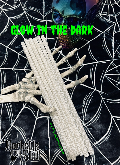 10" Ghosties Glow In The Dark Straws