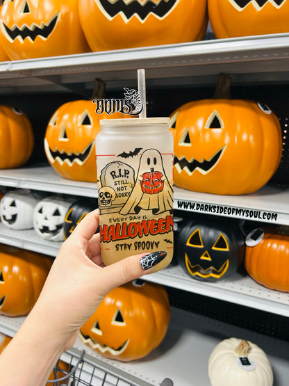 Everyday Is Halloween | 16oz.  Frosted Glass Cup