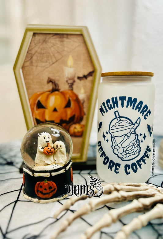 Nightmare Before Coffee | 16oz. Frosted Glass Cup