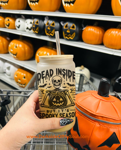 Dead Inside But It's Spooky Season | 16oz. Frosted Glass Cup