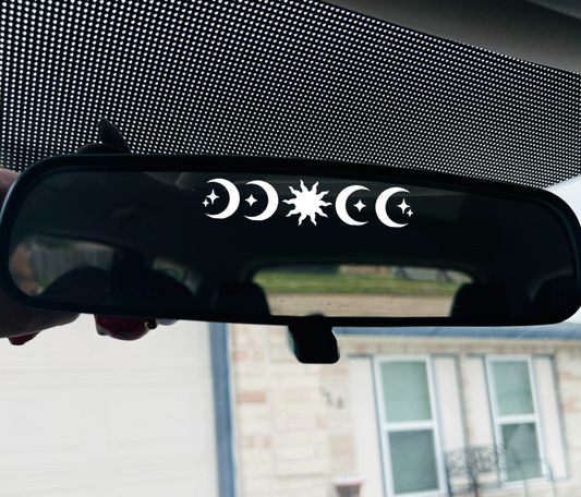 Rear View Mirror Sun And Moon Phase Decal