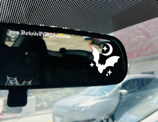 Bat And Moon Rear View Mirror Decal