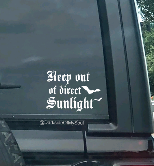 Keep Out Of Direct Sunlight Decal