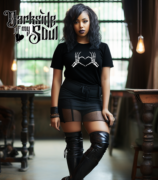 Skull Heart Black Shirt