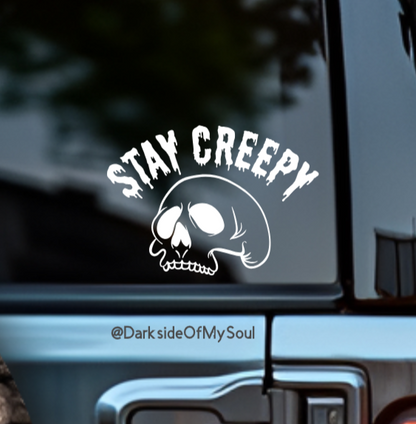 Stay Creepy Skull Decal